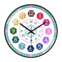 239黑色 8英寸（直径20厘米）太小不推荐 早教学习挂钟静音教育儿童房个性幼儿园学生认表卧室家用教室客厅