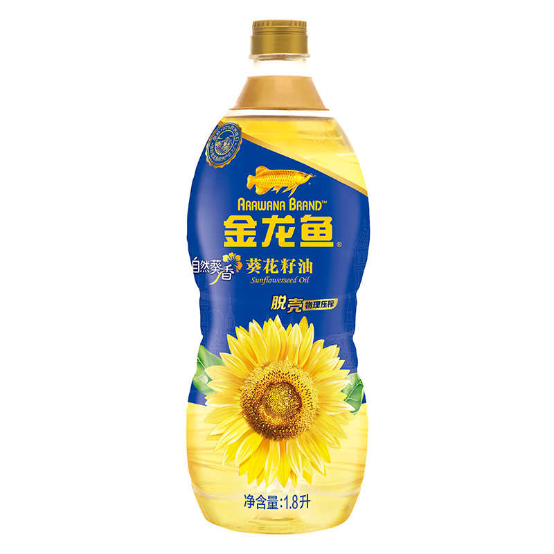金龙鱼自然葵香葵花籽油1.8L物理压榨 炒菜家用烹饪