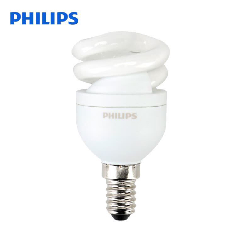 飞利浦(Philips) 5W E14 螺旋节能灯泡 6500K白光 48只 (单位:件)