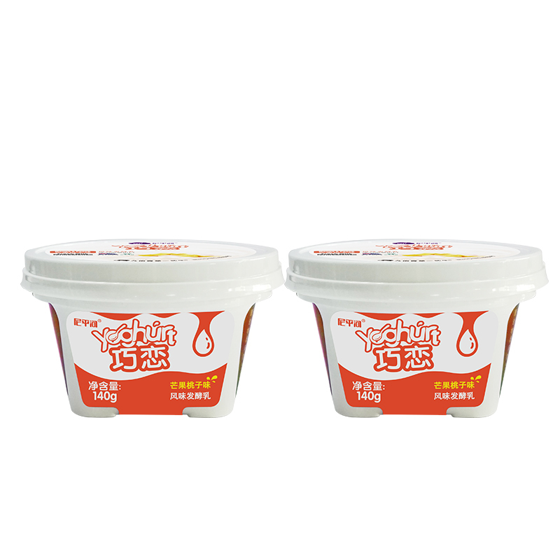 尼平河巧恋低温芒果桃子味酸奶140g*2杯 澳洲进口 风味发酵乳