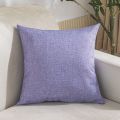 亚麻北欧风纯色沙发抱枕家用55床头靠背汽车腰枕办公室靠垫可拆洗 55*55cm【枕套+枕芯】 纯色亚麻-魅紫色
