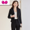 七斓黑色小西装套装女高级感韩版修身春季休闲职业小个子短款西服外套