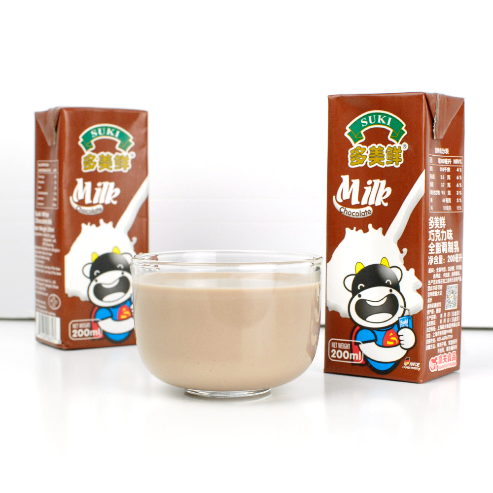suki 多美鲜 巧克力味全脂调制乳200ml*12盒 小牛奶 德国进口牛奶高清大图
