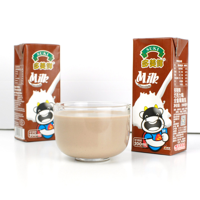 suki 多美鲜 巧克力味全脂调制乳200ml*12盒 小牛奶 德国进口牛奶