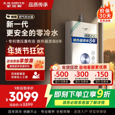 AO史密斯佳尼特燃气热水器零冷水JSQ31-TJ1