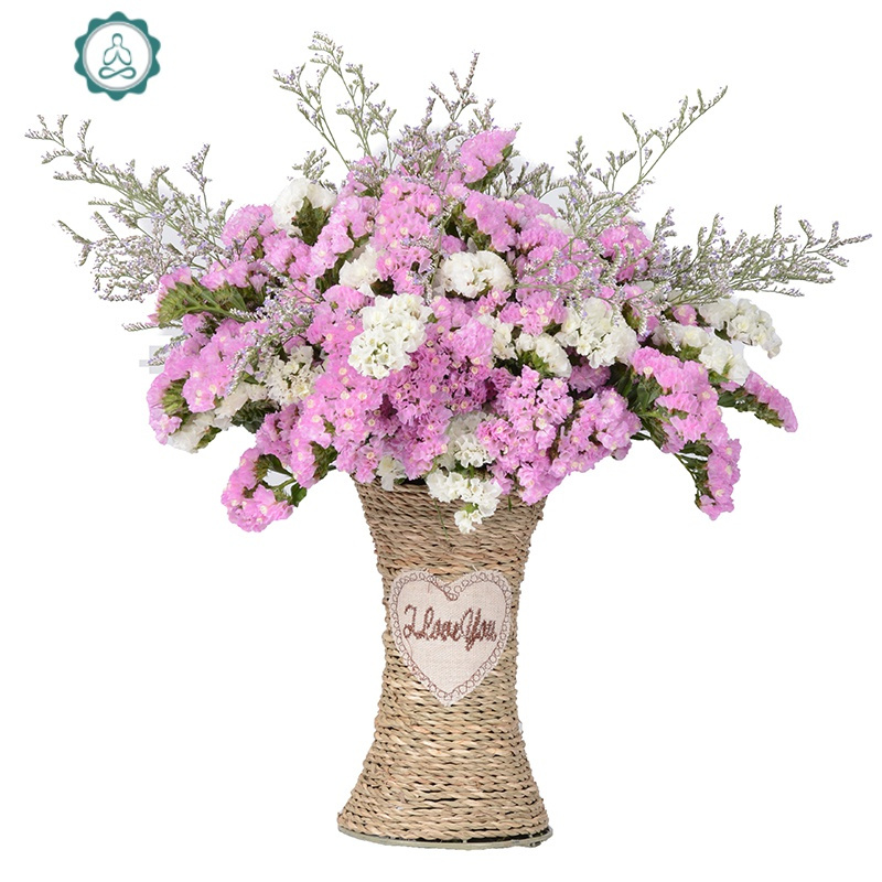 [含花篮]勿忘我干花花束装饰摆件真花风干混搭花束云南真花插花 封后