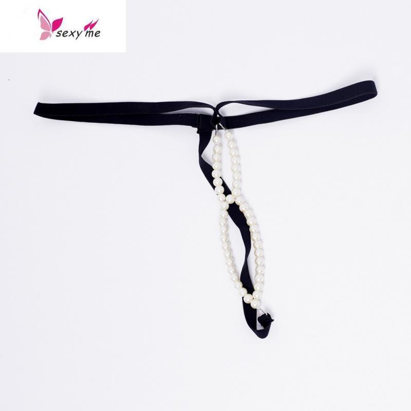 男士一根带子丁字裤性感透明囊袋棉蕾丝珍珠内裤大码t裤头男fish