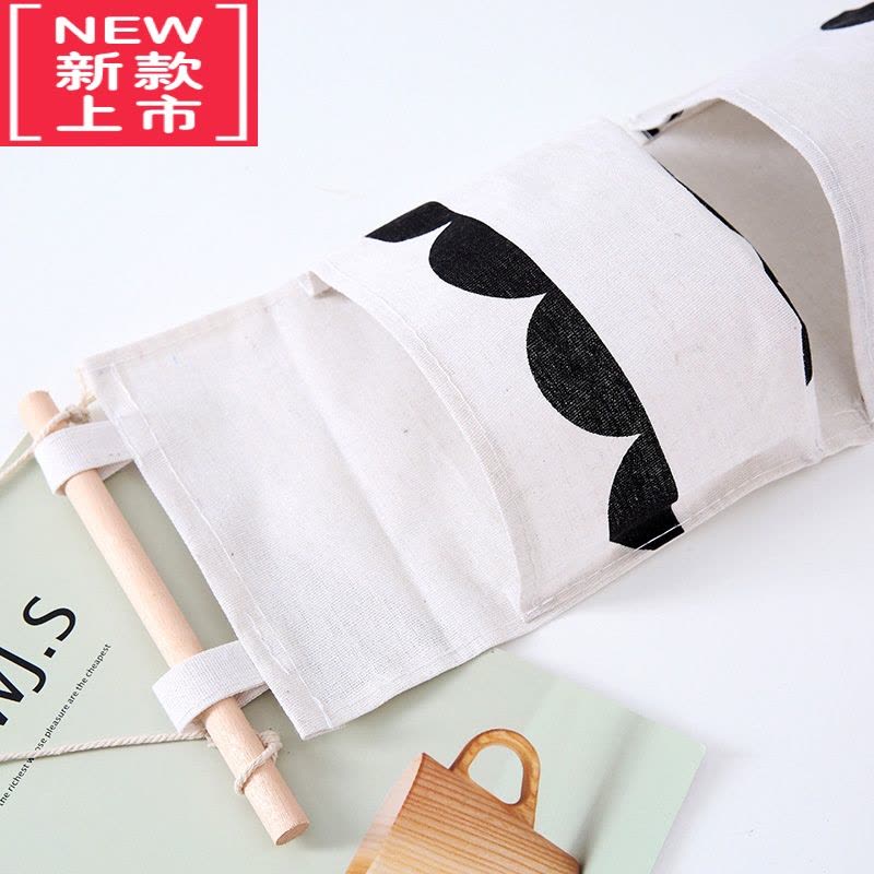 可莉允布艺挂墙上置物袋储物挂兜 门后可悬挂式收纳布袋多层墙面壁挂袋图片