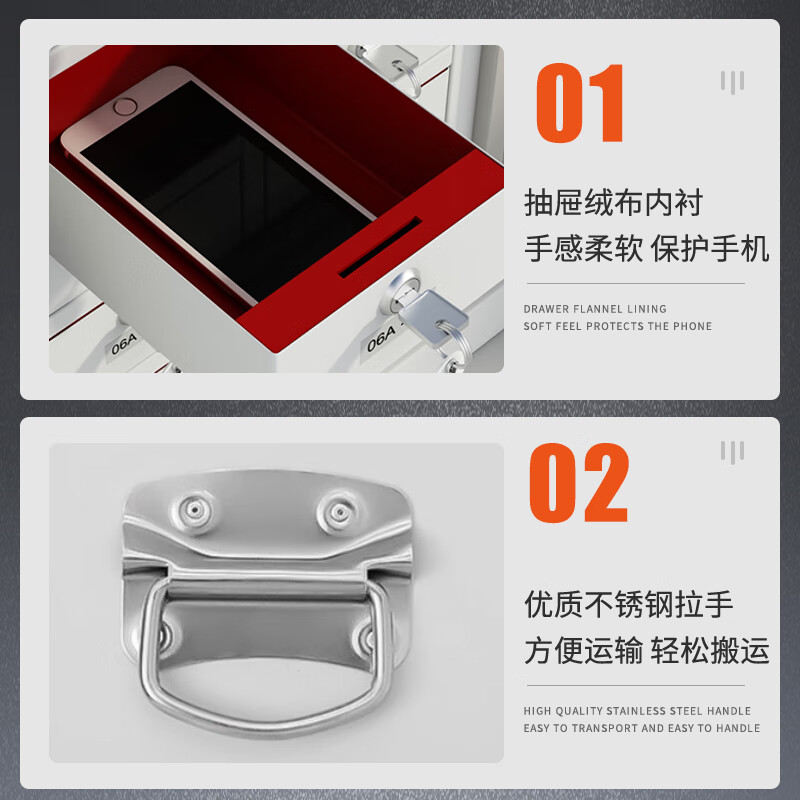 鑫金虎 手机屏蔽柜5G屏蔽柜考场会议室电子产品存放柜 双节96格+中底柜高清大图