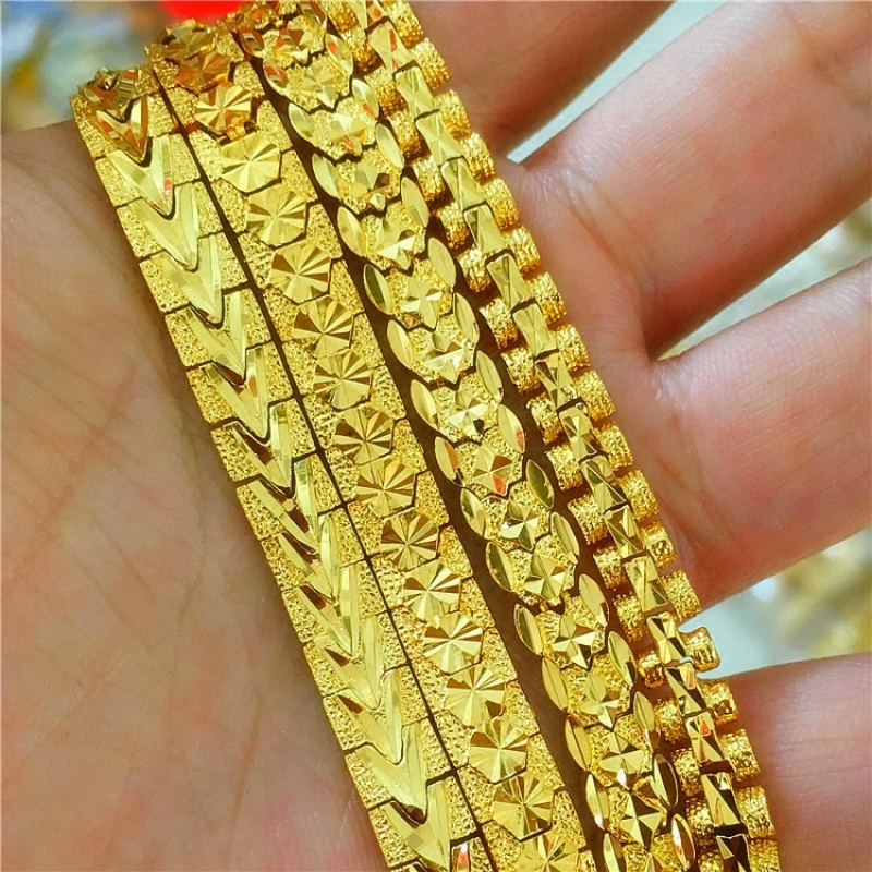 包邮金仿真镀金黄金满天星手链女送妈妈沙金手链礼物结婚庆送女朋友老婆生日礼物送女朋友七夕情人节礼物