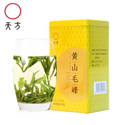 安徽天方茶叶150g黄山毛峰绿茶春茶 雨前烘青毛峰绿茶春茶 小罐装茶叶
