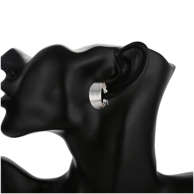 E005 Women silver plated earring 镀925纯银日韩时尚气质耳环女