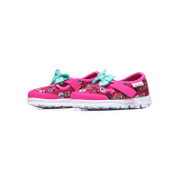 Skechers斯凯奇女婴童青少年鞋休闲鞋2018新款GO WALK低帮运动鞋81141N 81141N/HPMT桃红色+彩色 26.5码/适合脚长155mm