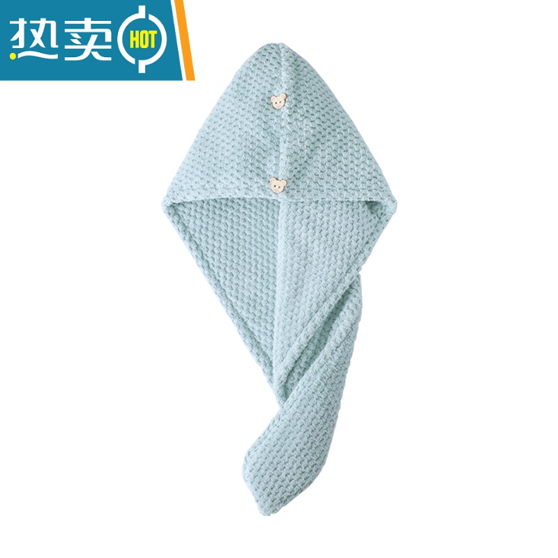 敬平吸水速干包头巾女双层加厚浴帽可爱擦头发干发毛巾器 浅蓝色[透气单层]干发帽高清大图