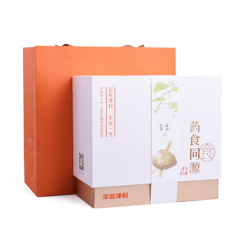 平安津村 药食同源食品礼盒装 山药 茯苓 道地原材 高档礼品 健康礼品 2罐装小礼盒A