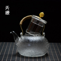 日式耐高温锤纹玻璃提梁壶电陶炉煮茶壶烧水壶蒸茶泡茶壶功夫茶具