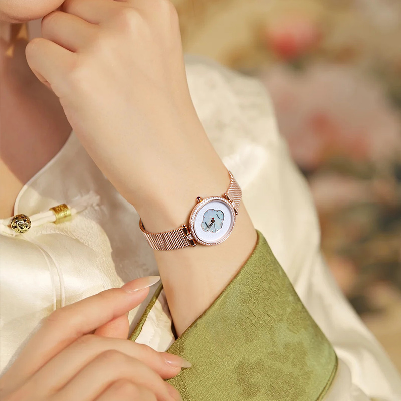 依波（EBOHR）卡纳系列新品国风红海棠女表气质高级感女款石英表国送女520礼物玉海棠51853426高清大图