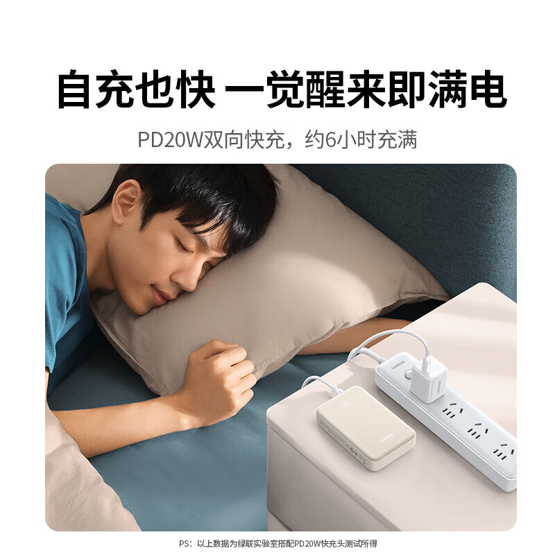 绿联(UGREEN)充电宝20000毫安移动电源 适用苹果华为手机 绿联35337高清大图