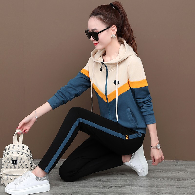 卫衣两件套运动服女套装韩版时尚修身显瘦运动装女休闲套装女潮参数