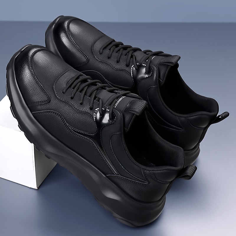 迪罗尼卡男鞋2025秋季新款软皮休闲皮鞋男士好皮厚底时尚潮流百搭鞋驾车鞋高清大图