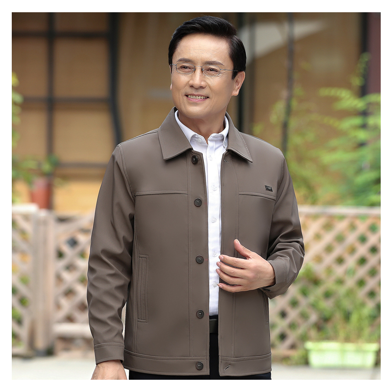 suntek爸爸春装外套中年男士夹克衫40岁50中老年春秋款休闲薄款上衣