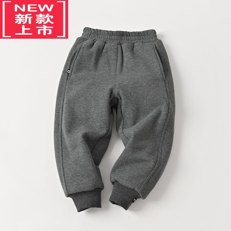 可莉允软儿童加厚棉裤 男童女童保暖卫裤 夹丝绵收口长裤子 秋冬款 童装保暖裤