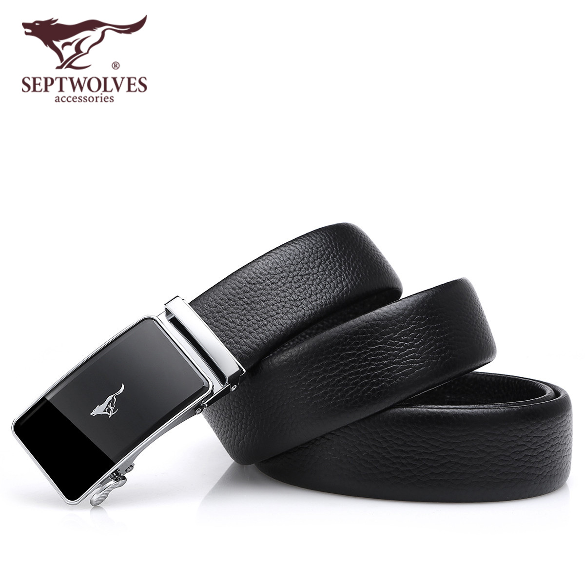 七匹狼(septwolves)男士皮带 真皮牛皮中青年腰带自动扣休闲裤带 精美