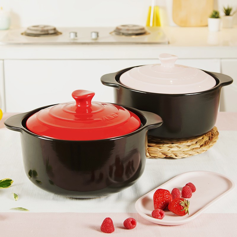 工厂直发爱仕达砂锅陶瓷煲汤砂锅4l大容量锂辉石耐热燃气中药煎锅r