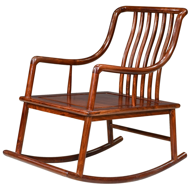 寻木匠红木家具刺猬紫檀摇椅花梨木午休椅逍遥椅实木成人摇摇椅躺椅