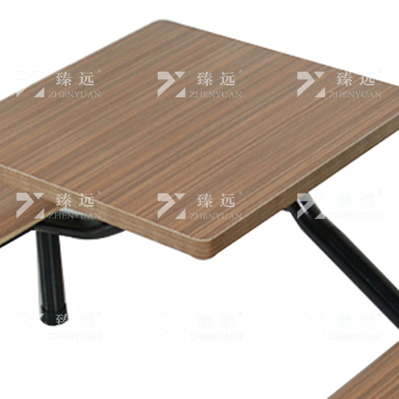 臻远 ZY4040829 连体餐桌椅组合食堂员工餐厅二人位连体餐桌