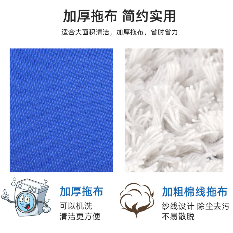 利临 商用棉线帆布干湿两用吸水棉纱大号尘推60cm蓝色高清大图