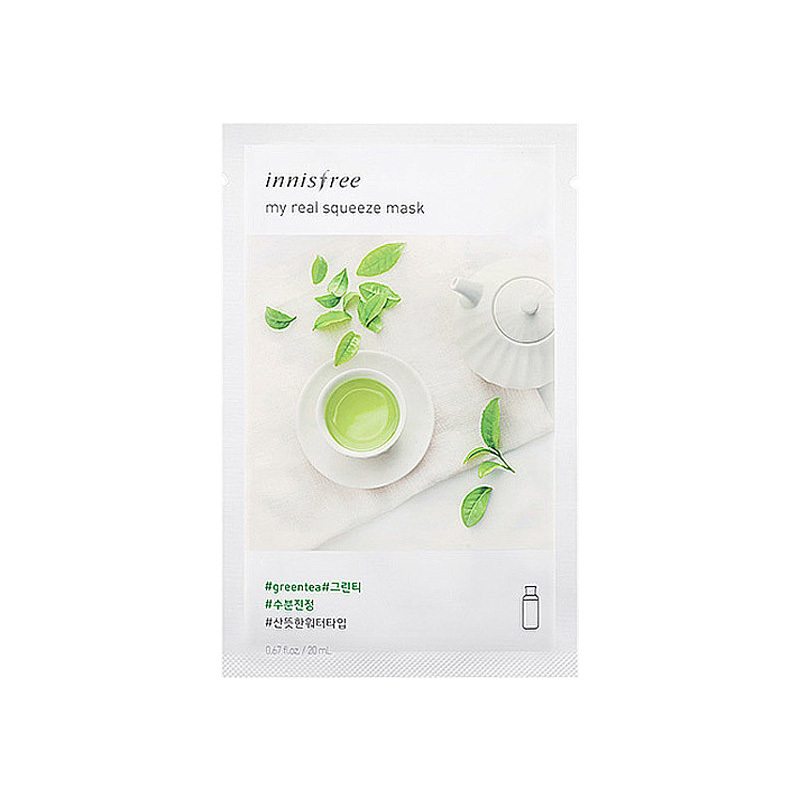 [清爽滋润]Innisfree 悦诗风吟 真萃鲜润 保湿补水 绿茶面膜 20ml/片 舒缓保湿