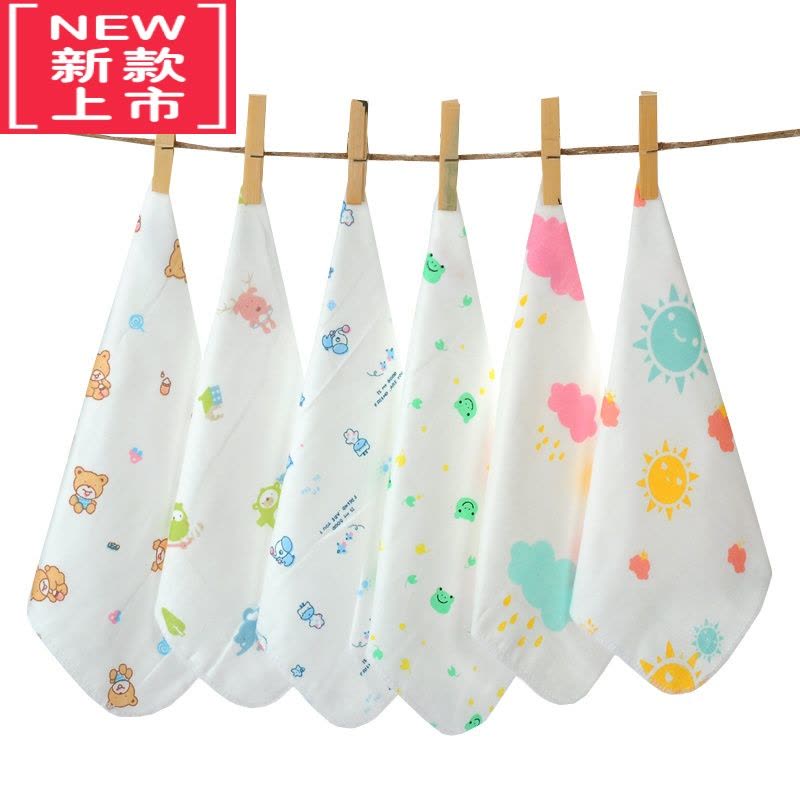 可莉允纱布毛巾宝宝口水巾婴儿洗脸洗澡巾儿童小方巾手帕新生儿用品图片