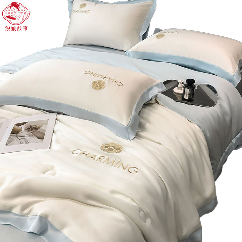 织娘故事 夏被三件套 180x220cm夏被+枕套一对/套高清大图