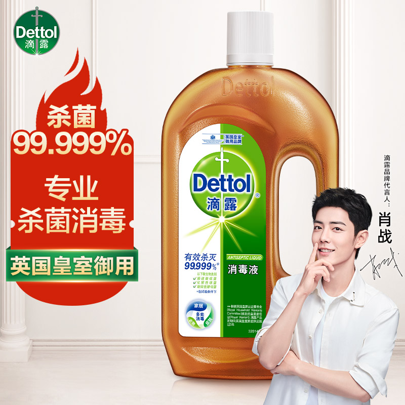 滴露Dettol 消毒液消毒水 750ml 杀菌除螨儿童家居室内 宠物环境消毒 衣物消毒液不含84酒精