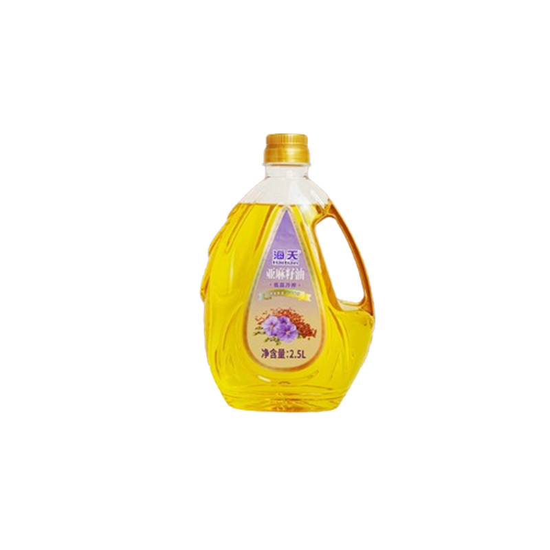 海天亚麻籽油轻烟少腻冷榨营养好油水滴壶2.5L