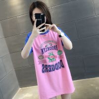 网红欧货大版夏装t恤女2020新款女装潮火cec短袖宽松中长款上衣