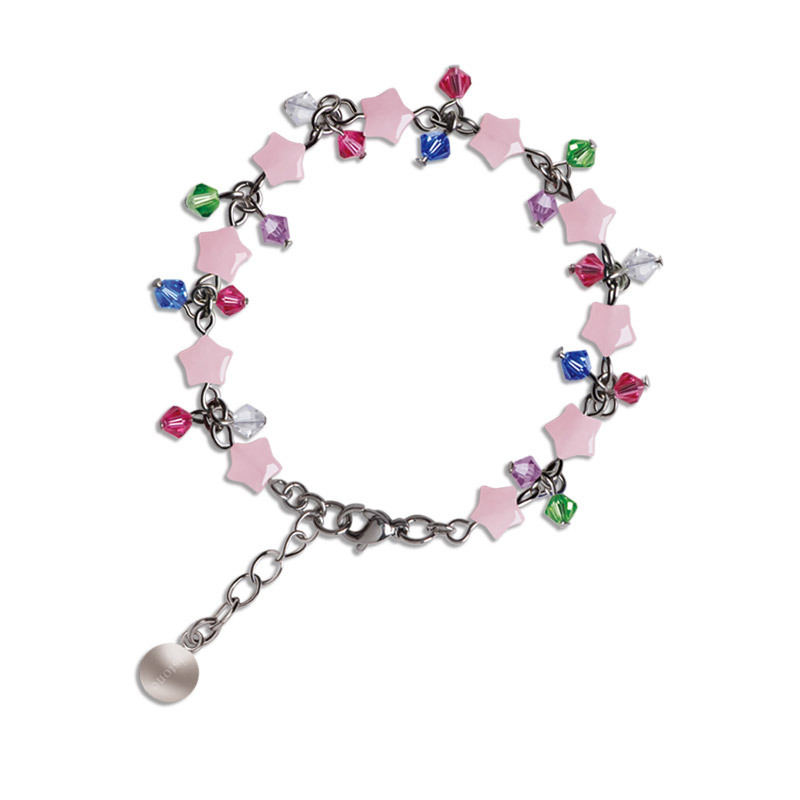 石头记 星连心 芙蓉石粉晶粉水晶手链星星手串女流行饰品新年礼物