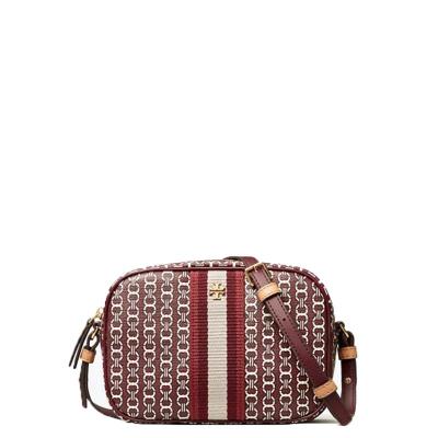 [直营]托里.伯奇(TORY BURCH) Gemini Link拉链款涂层帆布迷你相机包女士单肩包斜挎包 TB女包