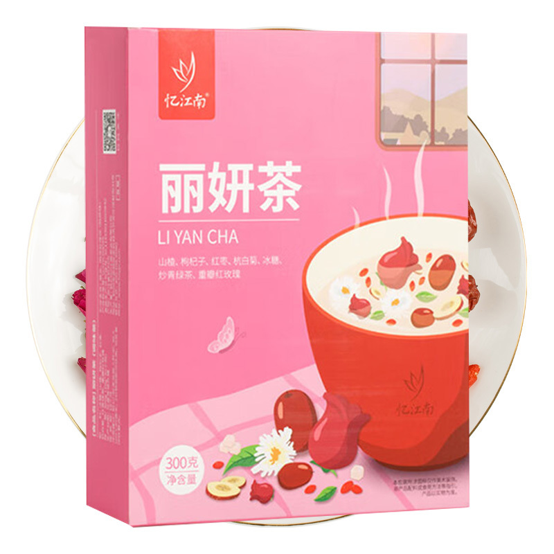 忆江南花草茶丽妍八宝茶红枣枸杞菊花山楂玫瑰花茶丽妍茶盒装300g