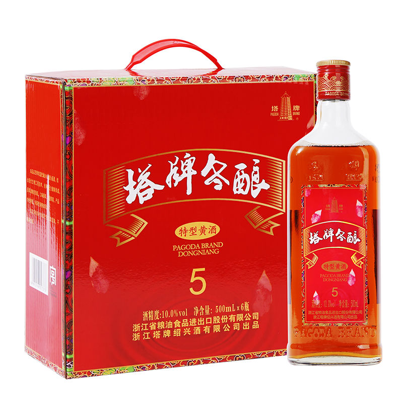 塔牌冬酿特型黄酒 10度 500ml*6瓶 箱装 半干型 手工酿造黄酒