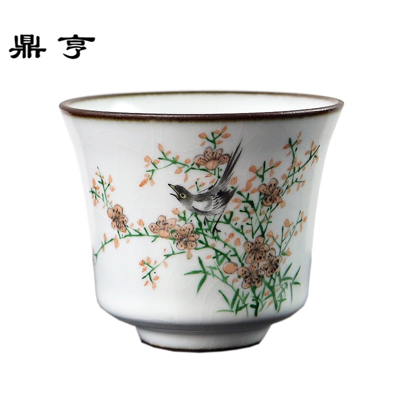 鼎亨十禅窑 汝窑陶瓷茶杯主人杯 景德镇功夫茶杯开片可养汝瓷功夫