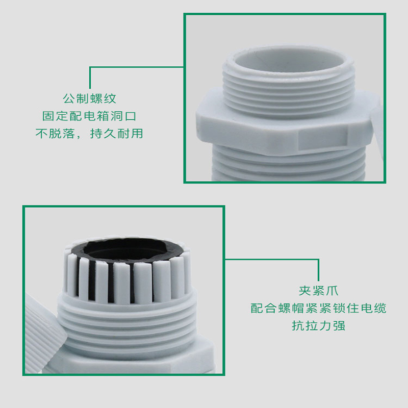 德制PG系列尼龙塑料电缆防水接头 PG29白 50只/包