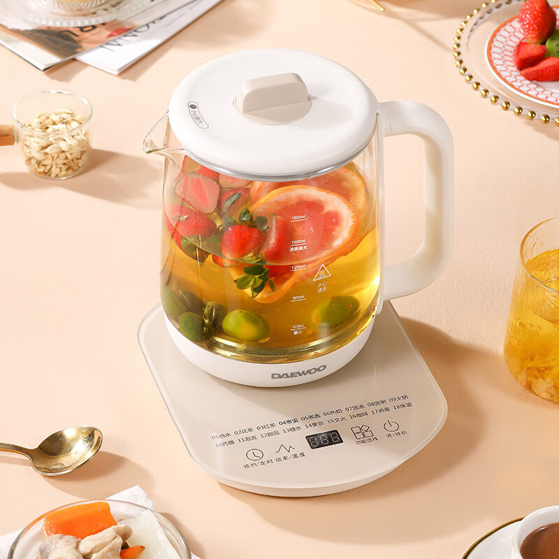 大宇 800W功率1.8L大容量 养生壶 流苏白 DYYS-18L80E高清大图