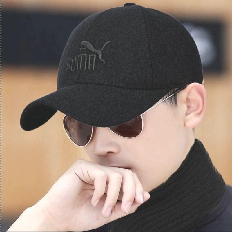 冬天男帽子韩版潮户外青年棉帽加厚款休闲棒球帽秋冬季保暖鸭舌帽金色