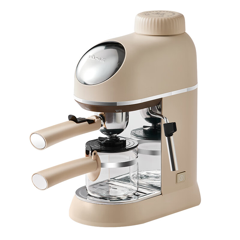 小熊(Bear)咖啡机家用意式半自动 小型5Bar泵压式高压萃取 蒸汽奶泡冲泡一体 KFJ-P02T7