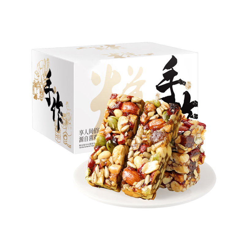 500g/盒 手工八宝切糕新疆切糕坚果核桃巴旦木红枣蔓越莓下午茶点心零食早餐传统糕点整箱休闲零食高清大图