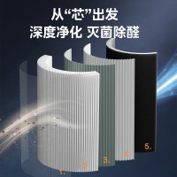 美的(Midea)空气净化器卧室专用 专业级除甲醛除菌除异味 99.9%除菌率 负离子室内净化机 KJ500G-F11