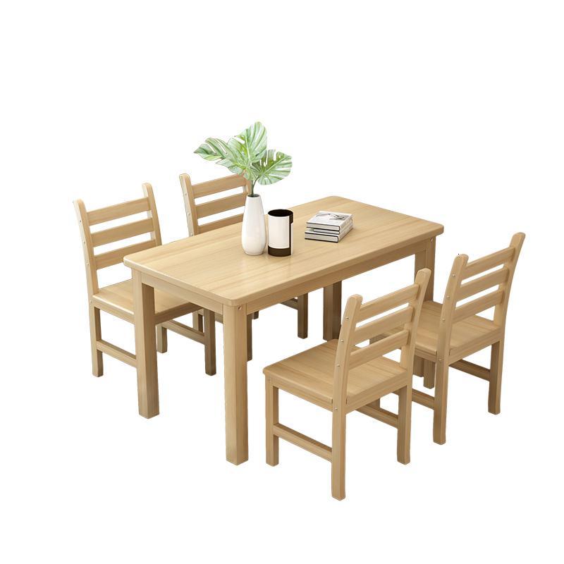 实木餐桌椅组合松木现代简约小户型家用4人6人长方形饭桌简易餐桌定制