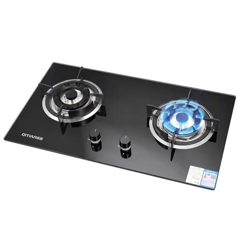 奇田(QiTian)燃气灶煤气灶台嵌两用灶具 5.0kw盛焰爆炒火力 钢化玻璃 快速点火 天然气JZT-A18-16